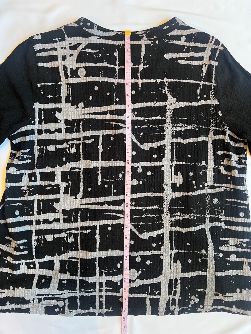 Ali Miles Artsy Black Patterned Button Top with Color Accents Maximalist Indie - Picture 6 of 10